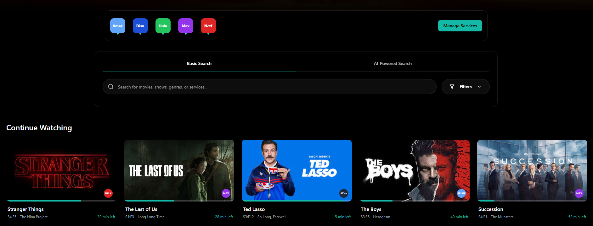 Isubify Dashboard - Continue Watching